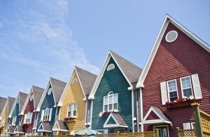 Row of colorful houses 