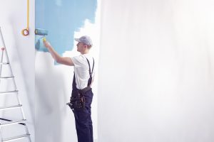 Painting wall blue 